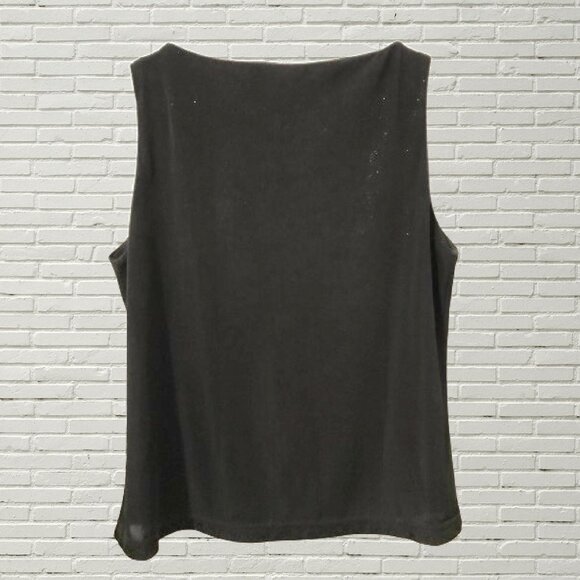 ACCOMPLICE Black Sleeveless Top with Silver Threading - Picture 2 of 5
